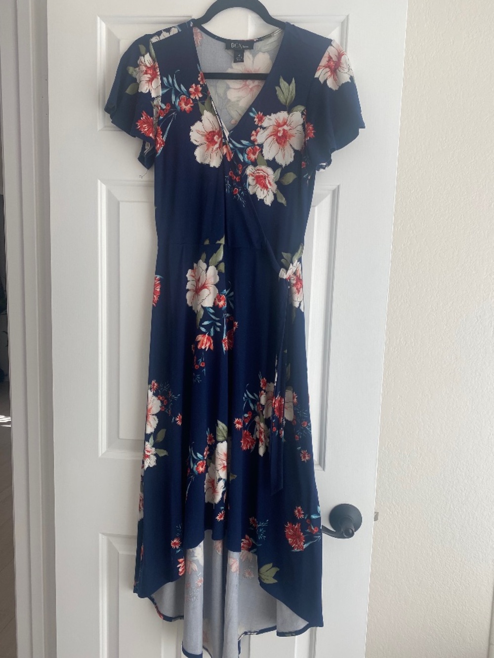 BCX Navy Blue Floral Maxi Dress